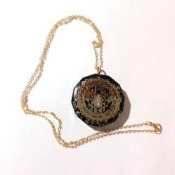 Elyapımı Altın Kaplama Orgonit Kolye.Enerji reaktörü şifahane Model-41 Altın Kaplama Zincirli