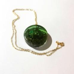 Elyapımı Altın Kaplama Orgonit Kolye.Enerji reaktörü şifahane Model-43 Altın Kaplama Zincirli Yeşil