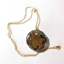 Elyapımı Altın Kaplama Orgonit Kolye.Enerji reaktörü şifahane Model-40 Altın Kaplama Zincirli