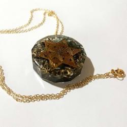Elyapımı Altın Kaplama Orgonit Kolye.Enerji reaktörü şifahane Model-40 Altın Kaplama Zincirli