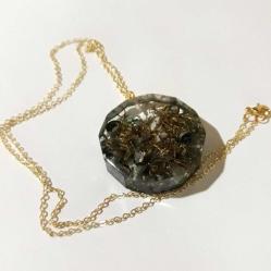 Elyapımı Altın Kaplama Orgonit Kolye.Enerji reaktörü şifahane Model-40 Altın Kaplama Zincirli