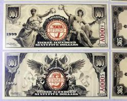 Fantazi Paralar-5 Antarctica Rüya dolar seti 365 Numara 4 Adetlik Set