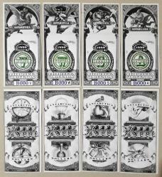 Fantazi Paralar-3 Antarctica Rüya dolar seti 13 Numara 4 Adetlik Set