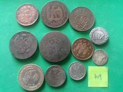 Asırlık eski antika madeni paralar lotu 10 adet No 709