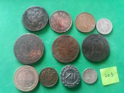 Yüz kusur senelik eski antika madeni paralar lotu 10 adet No 703