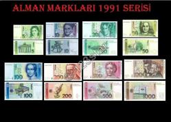 ALMANYA 5*10*20*50*100*200*500*1000 DEUTSCHE MARK REPRO.1991 ince kuşe parlak kağıt