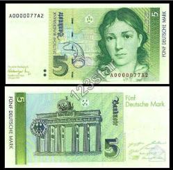 ALMANYA 5*10*20*50*100*200*500*1000 DEUTSCHE MARK REPRO.1991 ince kuşe parlak kağıt