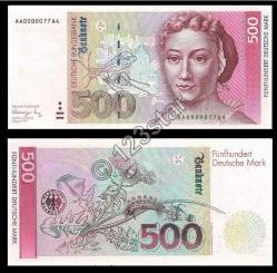 ALMANYA 5*10*20*50*100*200*500*1000 DEUTSCHE MARK REPRO.1991 ince kuşe parlak kağıt