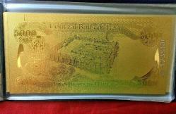 Albümünde Özel Üretim Altın Varak Irak Paraları Koleksiyonluk Sertifikalıdır.