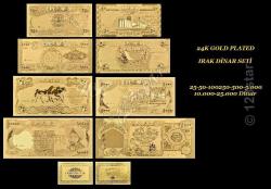 Albümünde Özel Üretim Altın Varak Irak Paraları Koleksiyonluk Sertifikalıdır.