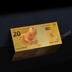 Renkli Altın Varak Brezilya 20 Real Sertifikalı