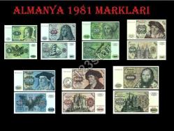 ALMANYA 5*10*20*50*100*500*1000 DEUTSCHE MARK 1981 YILI ince kuşe kağıt