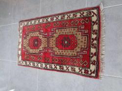 Antika - KÜÇÜK HALI,EL YAPIMI ENFES ÇANAKKALE HALISI,EL EĞİRMESİ KOYUN YÜNÜNDEN,TEMİZ 117X67HEDİYELİK HALI - kitantik - kitaLog