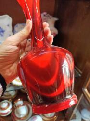 Kırmızı,İtalyan,(Opaline Florence )Vazo(Boy:26cm,Çap:17cm)(Llütfen stokda olup olmadıgını teyit edin