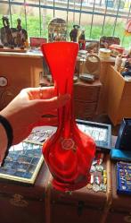 Kırmızı,İtalyan,(Opaline Florence )Vazo(Boy:26cm,Çap:17cm)(Llütfen stokda olup olmadıgını teyit edin