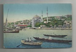 EDİTÖR E.F.ROCHAT DOLMABAHÇE VALİDE SULTAN CAMİİ VE KAYIKLAR KONULU ORİJİNAL KARTPOSTAL...