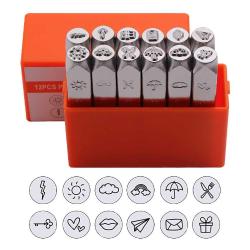 Antika - SEEKQUA 12PACK Design Stamps, 6mm 1/4"Metal Punch Stamp. Punching Tool Box, electroplated Hard Carbo - kitantik - kitaLog