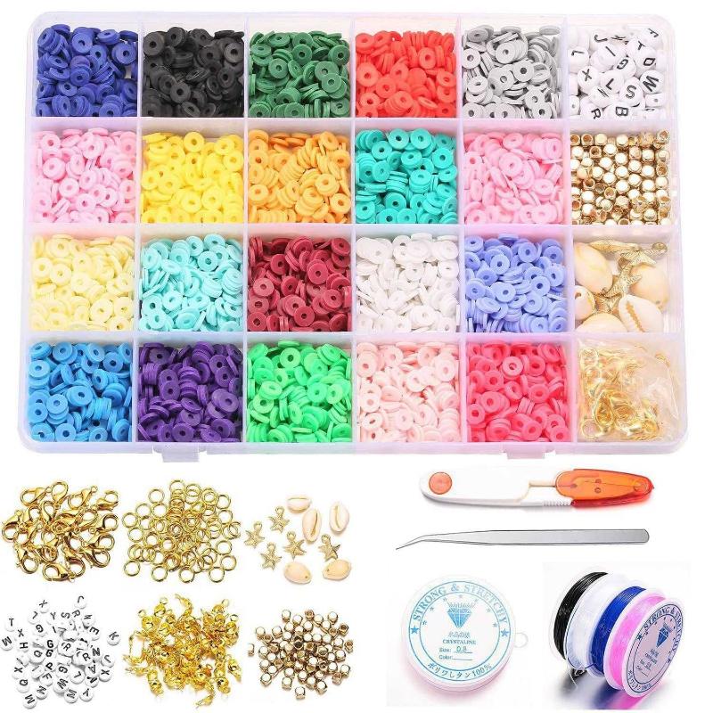 Antika - wifawuna 4000 Pcs Clay Beads,Bracelet Making Kit 6mm 20