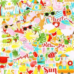 Antika - 100 Pcs Summer Themed Paper Die Cuts Cardstock Scrapbook Die Cuts Scrapbooking Summer Cut Outs Beach - kitantik - kitaLog