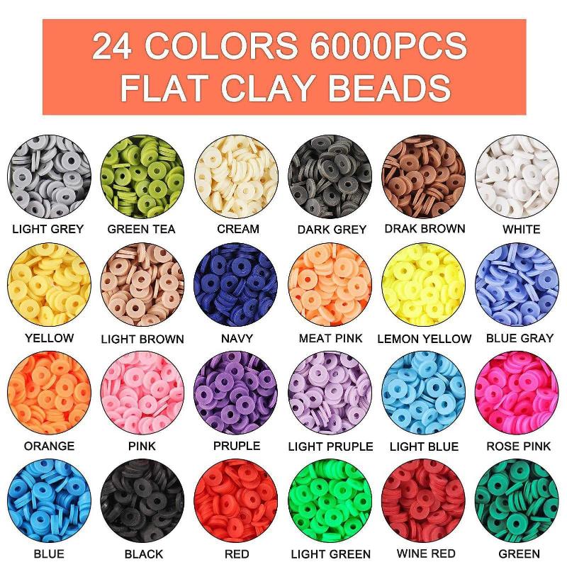 8378pcs 3mm Glass Seed Beads Flat Clay Beads for Jewelry Making
