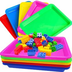 Antika - 10 Pack Activity Plastic Art Tray,Colorful Arts and Crafts  Organizer Tray,Multicolor Serving Organiz 