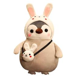 Antika - Seyomi Cute Plush Penguin Stuffed Animal Wearing Rabbit Costume, Penguin-Rabbit Animal Plush, Soft P - kitantik - kitaLog