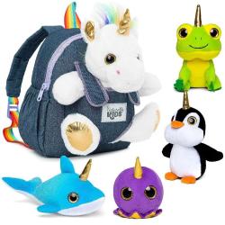 Antika - Naturally KIDS Plush Toys Set 4 w Unicorn Backpack - Unicorns Gifts for Girls - Backpack w Stuffed T - kitantik - kitaLog