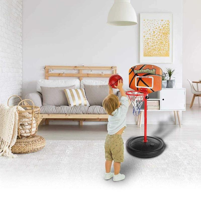 AugToy Toddler Basketball Hoop Stand Adjustable Height 2.5 ft -6.2 ft Mini  Indoor Basketball Goal Toy with Ball Pump for Kids Boys Girls 2 3 4 5 Years  Old Outdoor Outside Toys 1-3 Yard Backyard Games