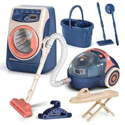 Antika - Aomola Kids Cleaning Set 13 Pcs,Toy Cleaning Set Includes Washing Machine, Iron,Vacuum Cleaner,Coat - kitantik - kitaLog