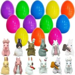 Antika - 12 Pcs Toy Filled Easter Eggs, Surprise Egg Toys Filled with Cute Bunny, Easter Hunting Party Suppli - kitantik - kitaLog