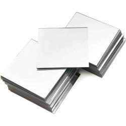 50 Pack Square Glass Mirror Tiles, 4 Inch Panels for Crafts, Centerpieces,  DIY Home Decor