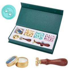 Antika - CRASPIRE Wax Seal Stamp Kit Paw Print Sealing Wax Stamp Gift Set 180pcs 3 Colors Green Sealing Wax B - kitantik - kitaLog