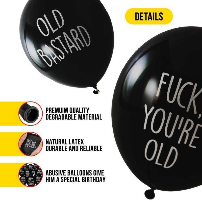 Funny Abusive Old Age Birthday Party Balloons - 12
