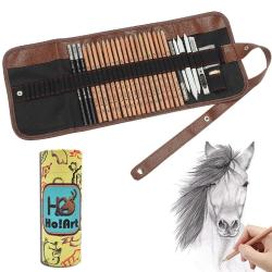 Antika - Sketching Pencil Set, Ho! Art 30pcs Sketch Drawing Kit, Graphite Pencils, Charcoal Pencils, Paper Er - kitantik - kitaLog