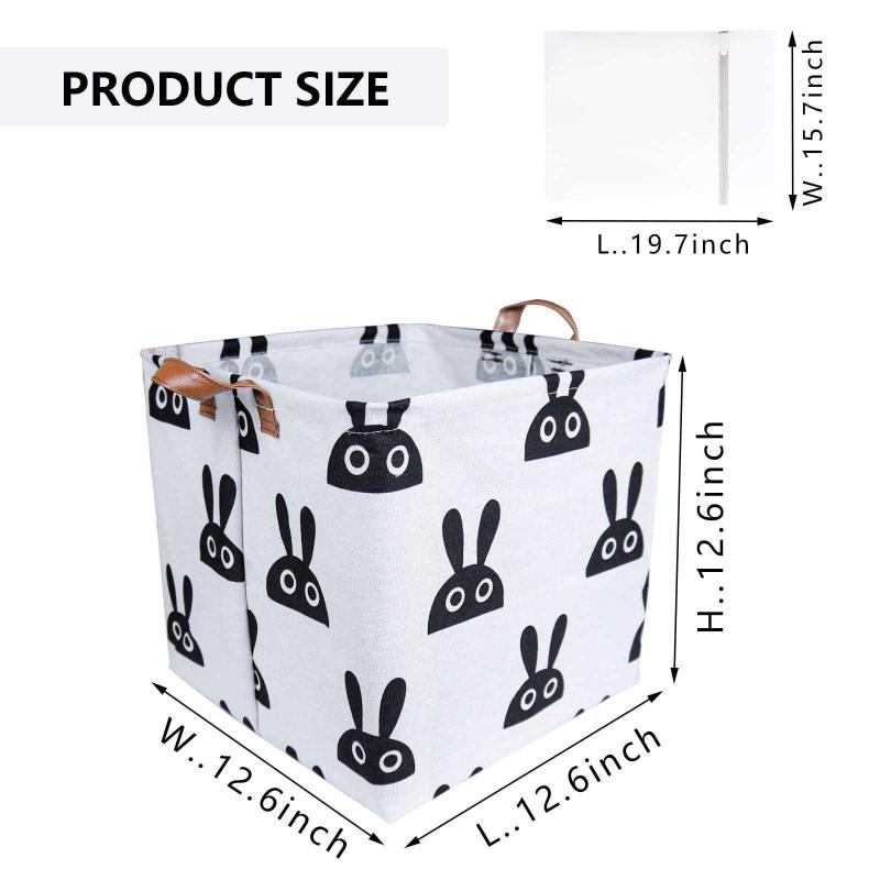 Dirty Clothes Collapsible Storage Bins With Handles For Bedroom White grid Nursery Toys Waterproof Canvas Laundry Baskets Bathroom KROBOTT 2PCS Square Laundry Hamper 