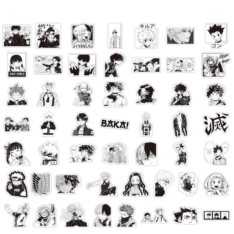 Black  White Anime Sticker Hobbies  Toys Stationery  Craft Art   Prints on Carousell