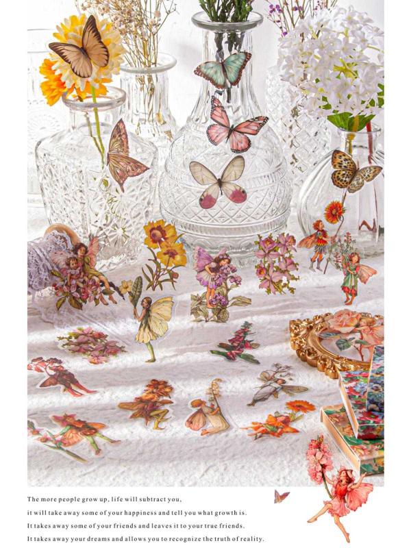 Vintage Fairy Stickers for for Journaling, 180Pcs Transparent Flower Fairy  Stickers for Scrapbook Ju Antika ve Koleksiyon kitantik  #12782207001856