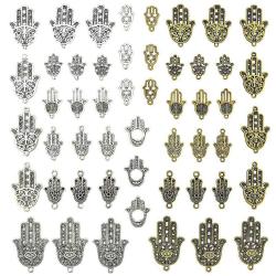 Antika - JIALEEY Hamsa Hand of Fatima Symbol Charms, Mixed Antique Silver Bronze Hamsa Charms for Jewelry Mak - kitantik - kitaLog