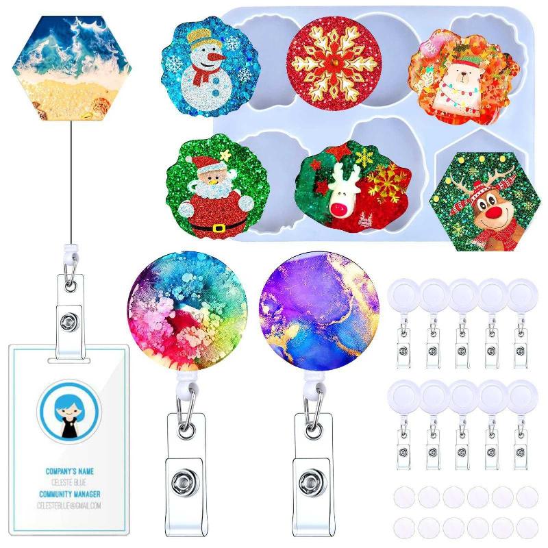 Antika - BABORUI Badge Reels Resin Molds Silicone, 6 Cavities Silicone On  Top Retractable Badge Reels Molds