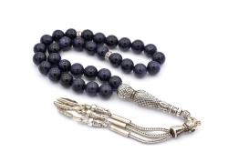 HAKİKİ DOĞAL LACİVERT YILDIZ TAŞI TESBİH 1.KALİTE DOĞAL TAŞ