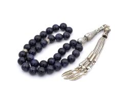 HAKİKİ DOĞAL LACİVERT YILDIZ TAŞI TESBİH 1.KALİTE DOĞAL TAŞ