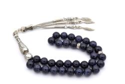 HAKİKİ DOĞAL LACİVERT YILDIZ TAŞI TESBİH 1.KALİTE DOĞAL TAŞ