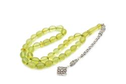 HAKİKİ USTA İŞİ ORİJİNAL ARPA KESİM DOMİNİK DAMLA KEHRİBAR TESBİH 14 GR 1.KALİTE