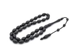 HAKİKİ KUSURSUZ USTA İŞİ SİSTEMLİ ALMAN SİYAH FİBER TESBİH ORTA BOY 001