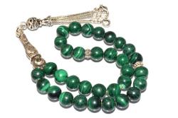 %100 ORJİNAL HAKİKİ KONGO MALAHİT TESBİH 925 AYAR GÜMÜŞLÜ