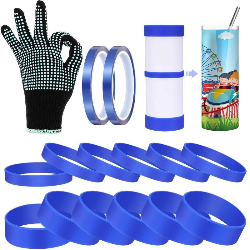 Sublimate tumblers using Silicone bands 