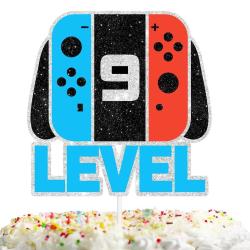 Antika - Level 9 Video Game Cake Topper for Boys Girls 9th Happy Birthday Level 9 Unclocked Cake Decor Comput - kitantik - kitaLog