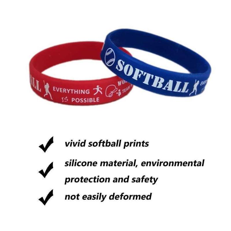 CupaPlay 24 Pcs Baseball Motivational Silicone Wristband for Kids - Personalized Silicone Rubber Bracelets - Sports Prizes - Party Favors