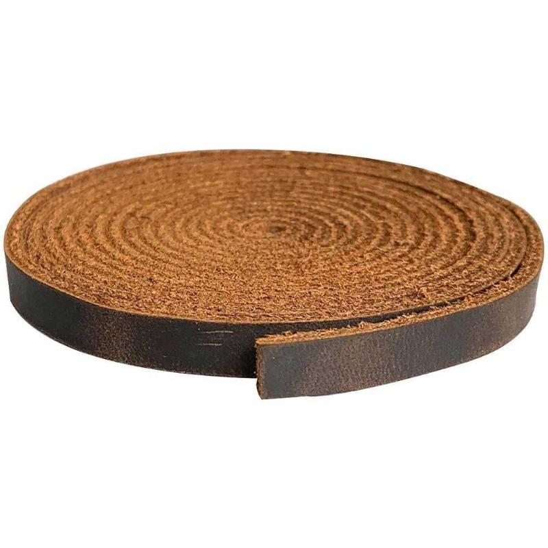 Brown 1.8-2mm Thick Genuine Leather Strip 3/4 Inch Wide 72 Inches Long for DIY Craft Projects 