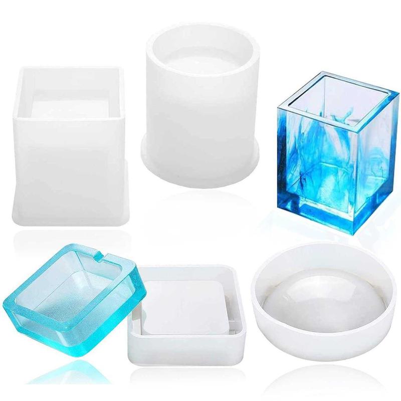 4pcs Silicone Molds Epoxy Resin Mold Resin Molds Square Cube Molds